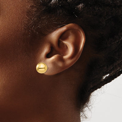 14K Polished Ball Post Earrings, 10 x 10mm