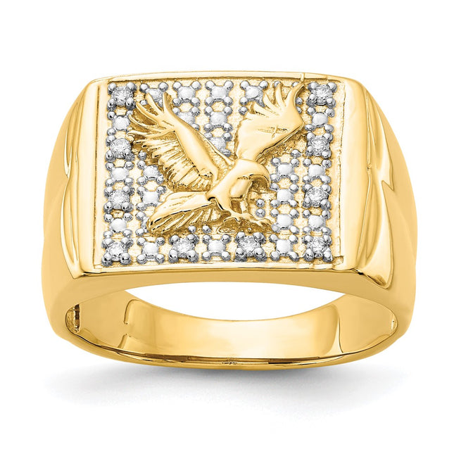 14k Yellow & Rhodium Rings Style X19 - Classique Jewelry Inc.