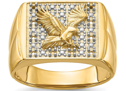 14k Yellow & Rhodium Rings Style X19B - Classique Jewelry Inc.