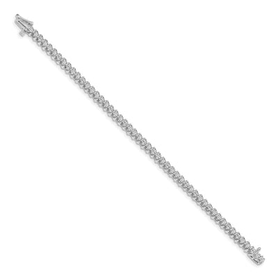 14K White Gold Complete 1.4 carat Round AA Diamond Fancy Spiral Tennis Bracelet