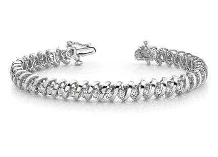 14k White Gold Bracelets Style X2001WAAA - Classique Jewelry Inc.