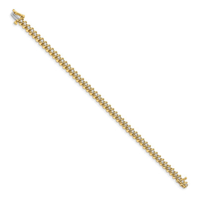 14K Complete 1.95 carat Round A Diamond Fancy Spiral Tennis Bracelet