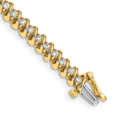 14K Complete 1.95 carat Round A Diamond Fancy Spiral Tennis Bracelet