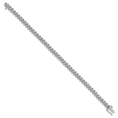14K White Gold Holds 1.95 carat Round Diamond Fancy Spiral Tennis Bracelet Mounting