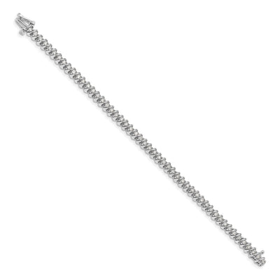 14K White Gold Complete 1.95 carat Round A Diamond Fancy Spiral Tennis Bracelet