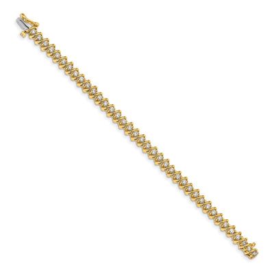 14K Complete 2.25 Carat Round Diamond Fancy Spiral Tennis Bracelet