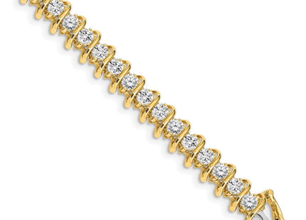 14k Complete 5 Carat Round Diamond Fancy Spiral Tennis Bracelet (Style X2006AA)