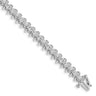 14k White Gold Complete 5 carat Round VS Diamond Fancy Spiral Tennis Bracelet