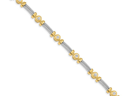 14k Two-tone Bracelets Style X2015AA - Classique Jewelry Inc.