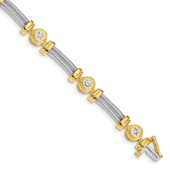14k Two-tone Bracelets Style X2015A - Classique Jewelry Inc.