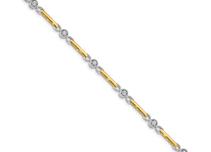 14k Two-tone Bracelets Style X2017VS - Classique Jewelry Inc.