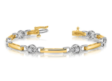 14k Two-tone Bracelets Style X2017AA - Classique Jewelry Inc.