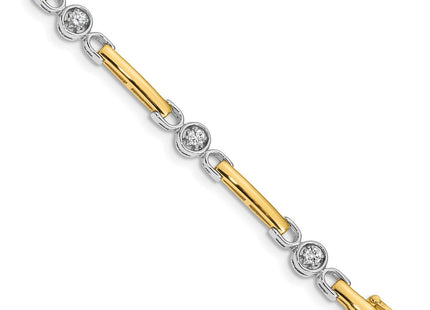 14k Two-tone Bracelets Style X2017AAA - Classique Jewelry Inc.