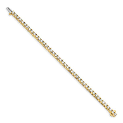 14K Complete 6.6 Carat Round Diamond 4-Prong Tennis Bracelet