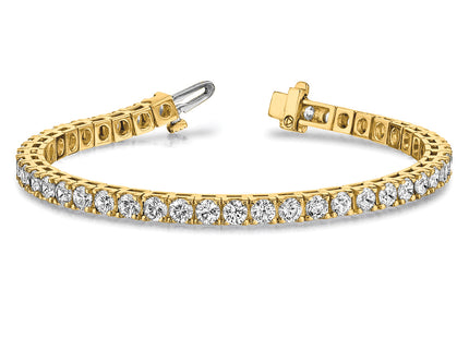 14k Complete 6.6 carat Round VS Diamond 4-prong Tennis Bracelet