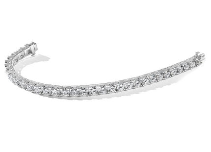 14k White Gold Complete 6.6 carat Round AA Diamond 4-prong Tennis Bracelet
