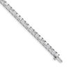 14k White Gold Complete 7.5 carat Round A Diamond 4-prong Tennis Bracelet