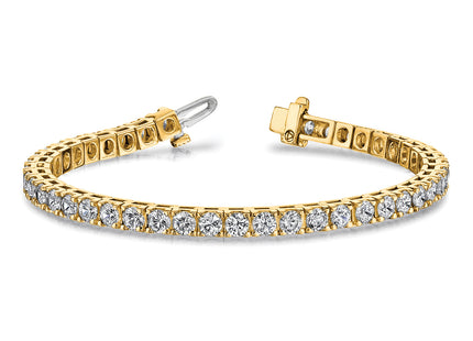 14k Complete 10.8 carat Round VS Diamond 4-prong Tennis Bracelet