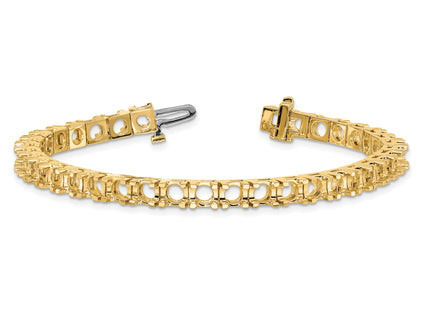 14k Holds 12.5 carat 36- Round Diamond 4-prong Tennis Bracelet Mounting