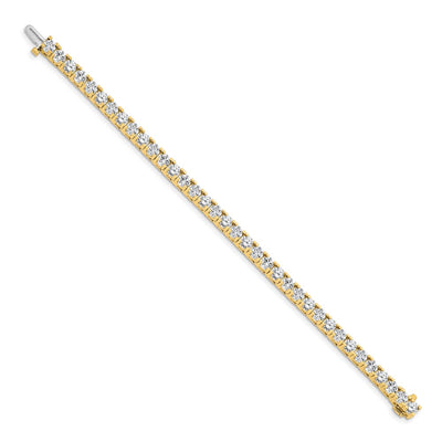 14K Complete 12.5 carat Round VS Diamond 4-prong Tennis Bracelet