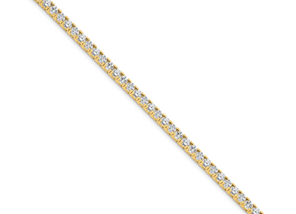 14k Complete 1.25 carat Round A Diamond 4-prong Tennis Bracelet