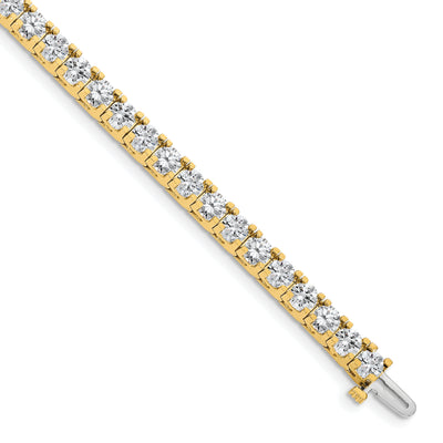 14K Complete 1.25 carat Round AA Diamond 4-prong Tennis Bracelet
