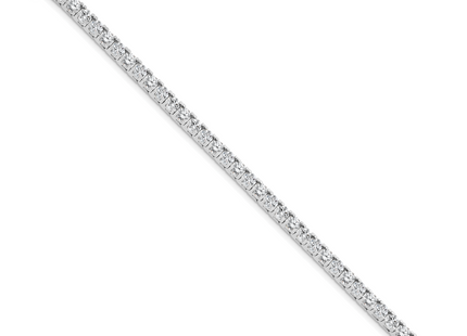 14k White Gold Complete 1.25 carat Round VS Diamond 4-prong Tennis Bracelet, 7 x 7mm