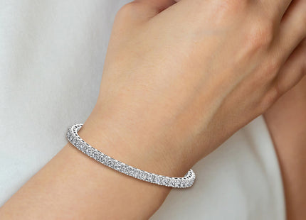 14k White Gold Complete 1.25 carat Round A Diamond 4-prong Tennis Bracelet, 7 x 7mm