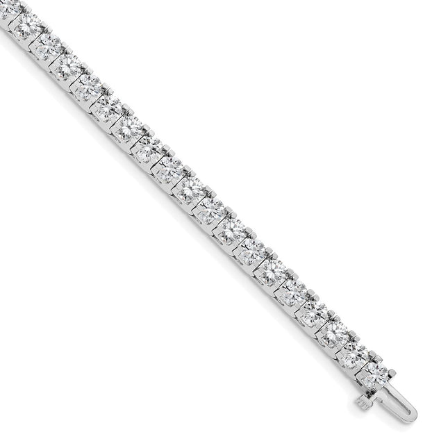 14k White Gold Complete 1.25 carat Round AA Diamond 4-prong Tennis Bracelet