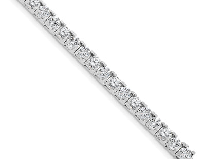 14k White Gold Complete 1.25 carat Round A Diamond 4-prong Tennis Bracelet, 7 x 7mm