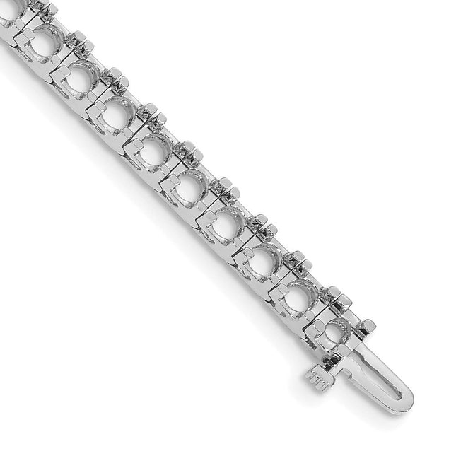 14k White Gold Complete 1.25 carat Round A Diamond 4-prong Tennis Bracelet
