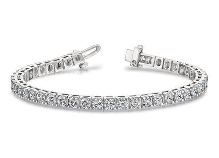 14k White Gold Complete 17 carat Round VS Diamond 4-prong Tennis Bracelet