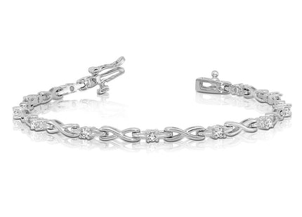 14k White Gold Bracelets Style X2106W - Classique Jewelry Inc.