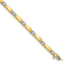 14k Two-tone Complete 1.13 carat Round A Diamond Curved Bar Link Tennis Bracelet