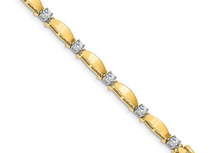 14k Two-tone Bracelets Style X2361AAA - Classique Jewelry Inc.