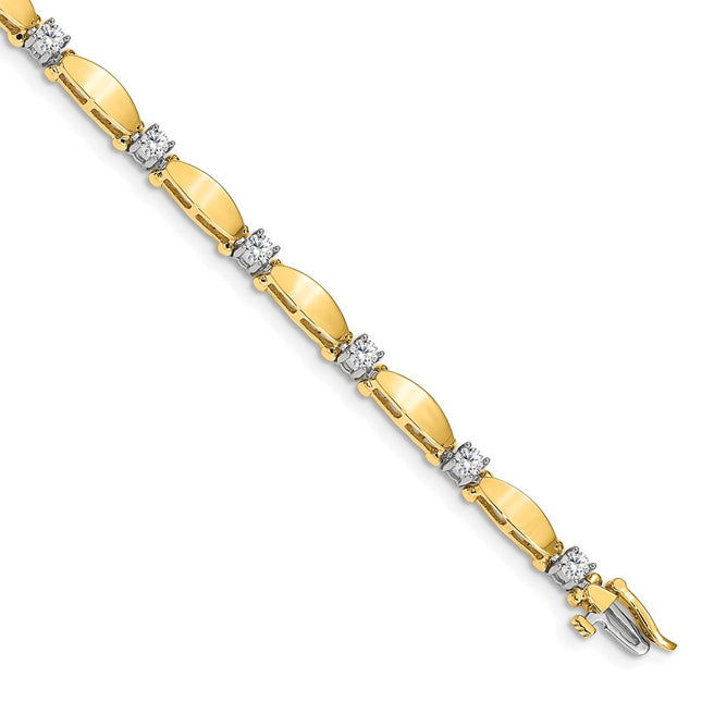 14k Two-tone Bracelets Style X2361AAA - Classique Jewelry Inc.