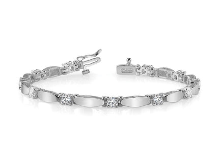 14k White Gold Bracelets Style X2361WVS - Classique Jewelry Inc.