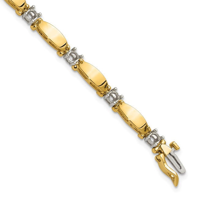 14k Two-tone Bracelets Style X2362 - Classique Jewelry Inc.