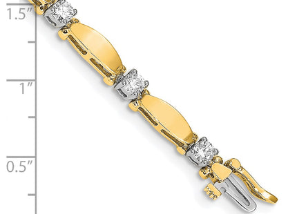 14k Two-tone Bracelets Style X2362AAA - Classique Jewelry Inc.
