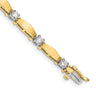 14k Two-tone Complete 1.87 carat Round AA Diamond Curved Bar Link Tennis Bracelet