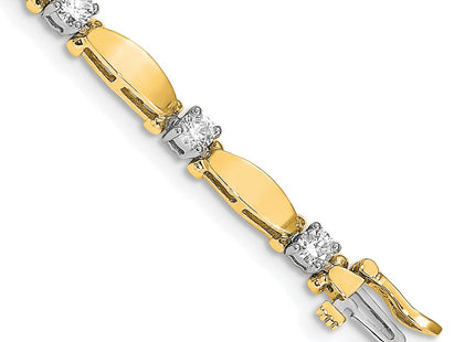 14k Two-tone Bracelets Style X2362AAA - Classique Jewelry Inc.
