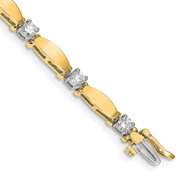 14k Two-tone Bracelets Style X2362AAA - Classique Jewelry Inc.