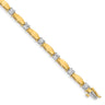 14k Two-tone Complete 2.75 carat Round A Diamond Curved Bar Link Tennis Bracelet