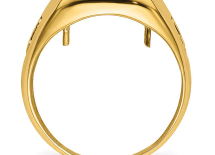 14k Men's Polished and Textured Masonic Ring Mounting (Style X24B)