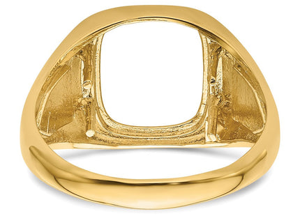 14k Men's Polished and Textured Masonic Ring Mounting (Style X24B)