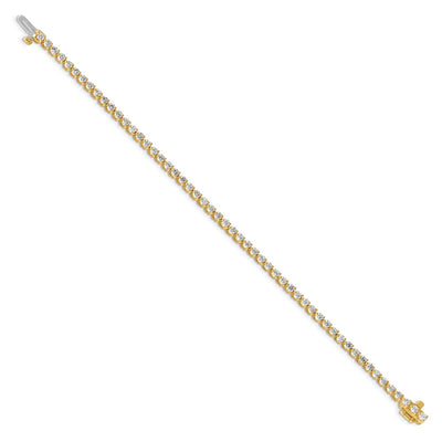 14K Complete 3.3 Carat Round Diamond 3-Prong Tennis Bracelet