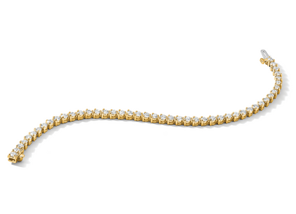 14k Complete 4.73 carat Round AA Diamond 3-prong Tennis Bracelet