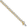 14k Complete 10.2 carat Round A Diamond 3-prong Tennis Bracelet