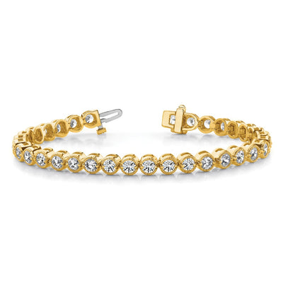 14K Complete 2.13 carat Round A Diamond 2-prong Tennis Bracelet