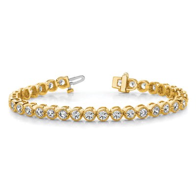 14K Complete 2.13 carat Round A Diamond 2-prong Tennis Bracelet